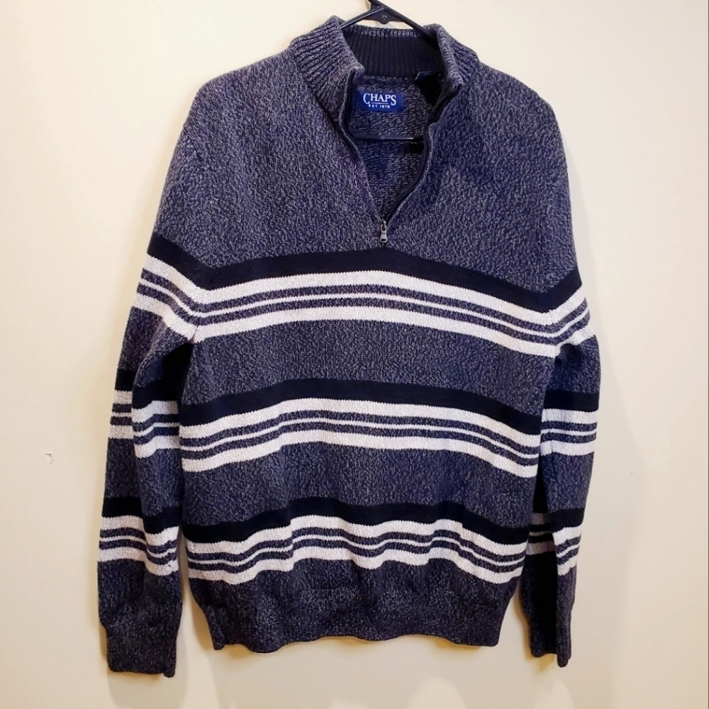 Chaps mens quarter zip Cotton sweater size L